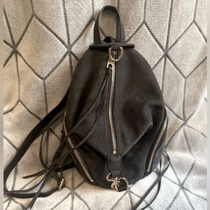 Rebecca Minkoff Julian Black Nubuck Suede Mini Backpack